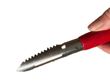 VintageFruit Vegetable Peeler Corer Stainless Red Wood Handle, 6.5"