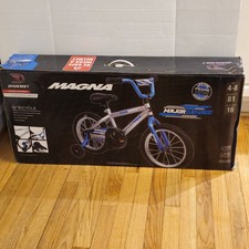 Dynacraft Magna Major Damage 16 Inch Children's Bike - Grey/Blue/Black