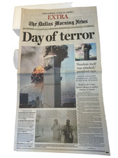 Dallas Morning News "9/11/2001   8 page EXTRA EDITION   "Day of Terror"