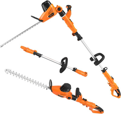 GARCARE 2 in 1 Electric Pole Hedge Trimmer, Power Hedge Trimmer with 20 Inch Dua