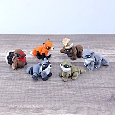 3D Woodland Hatchlings- Articulated Flexi Fidget Toy Set- Stocking Stuffer