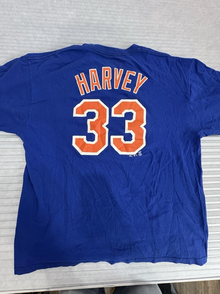 Auténtica camiseta de béisbol de los New York Mets #33 Matt Harvey auténtica MLB Foto 2 de 4
