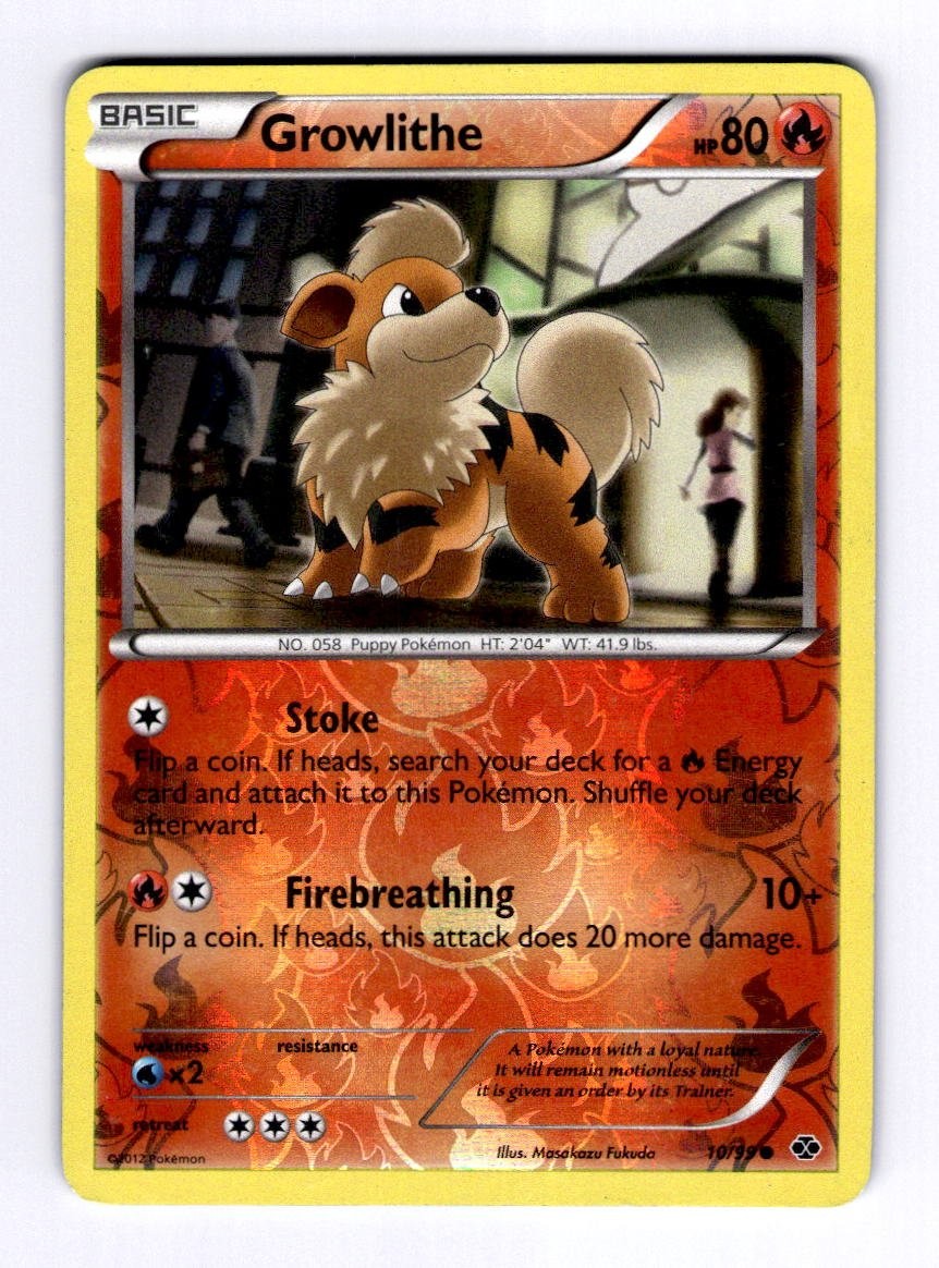 Growlithe (10) Next Destinies #10 (2012) Common Reverse Holo LP Pokemon