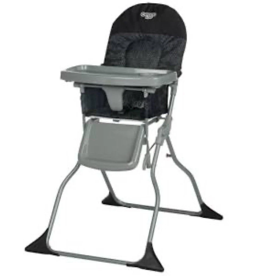 Cosco Kids Simple Fold High Chair Noir Dot Easy To Use And Clean Folds Flat