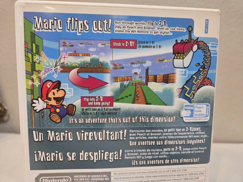 Super Paper Mario (Nintendo Wii, 2007) Video Game Complete  - Image 3 of 4