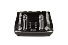 Haden Devon Black Toaster 4 Slice - Dual Control Browning Settings - 4 Slice