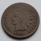 1866 Indian Head Cent Semi Key Better Date