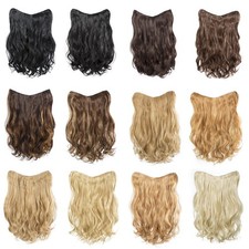 Lightweight 50cm Wavy Hair Extensions Clip In with Natural Invisible V Shape