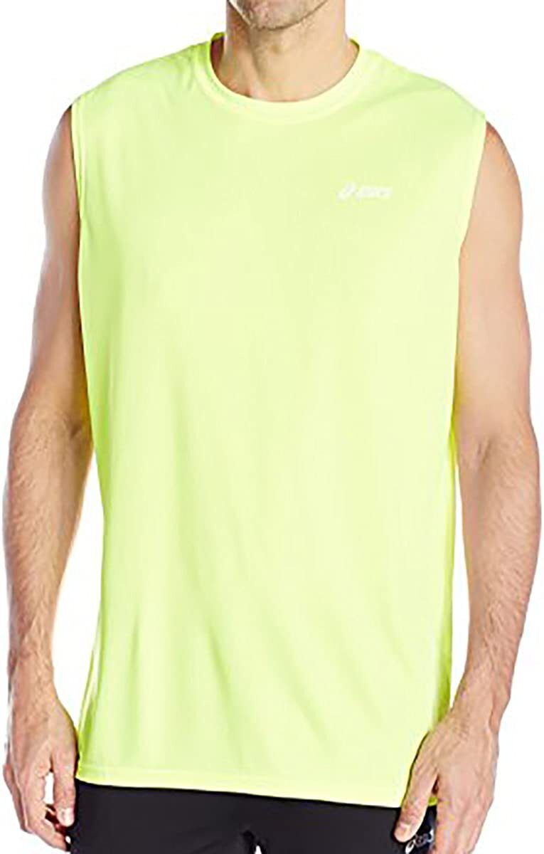 ASICS Men's Circuit Warm-Up Sleeveless Shirt, Neon Medium