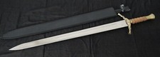 40 Viking Sword Medieval Sharp Battle Ready Wide Bronze Hilt Twist Sheath Girth