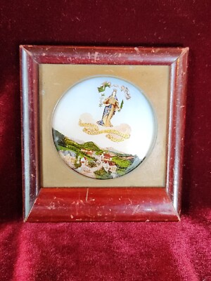 Antique 19th C Miniature Reverse Painting, Andenken St. Corona Bei Kirchberg 