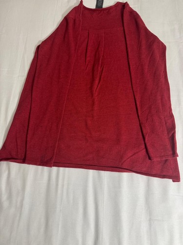 Chelsea & Theodore Damen Rot Langarm Pullover Bluse Oberteil Größe Large - Bild 2 von 15