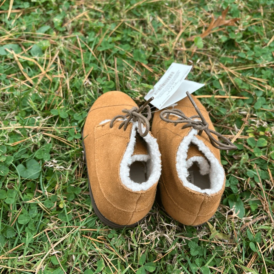 Botines Janie and Jack Gamuza Sherpa Forrados Encaje Nuevos con Etiquetas/6 Foto 3 de 4