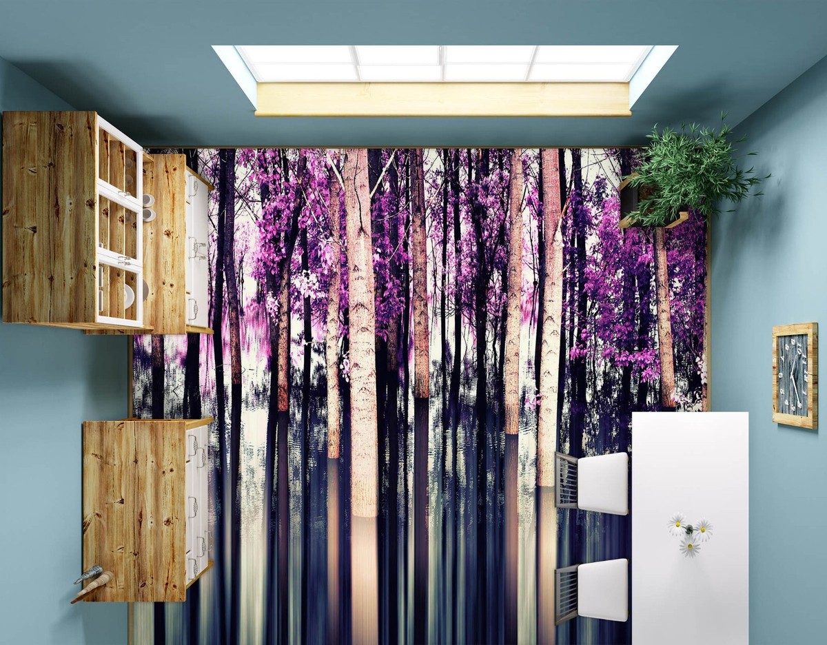 eページ†❤︎ 3D Purple Flower SKE843 Floor WallPaper Print Decal Epoxy Floor