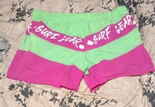 Vintage 90s Surf Gear Green Purple Bathing Suit. Uec.