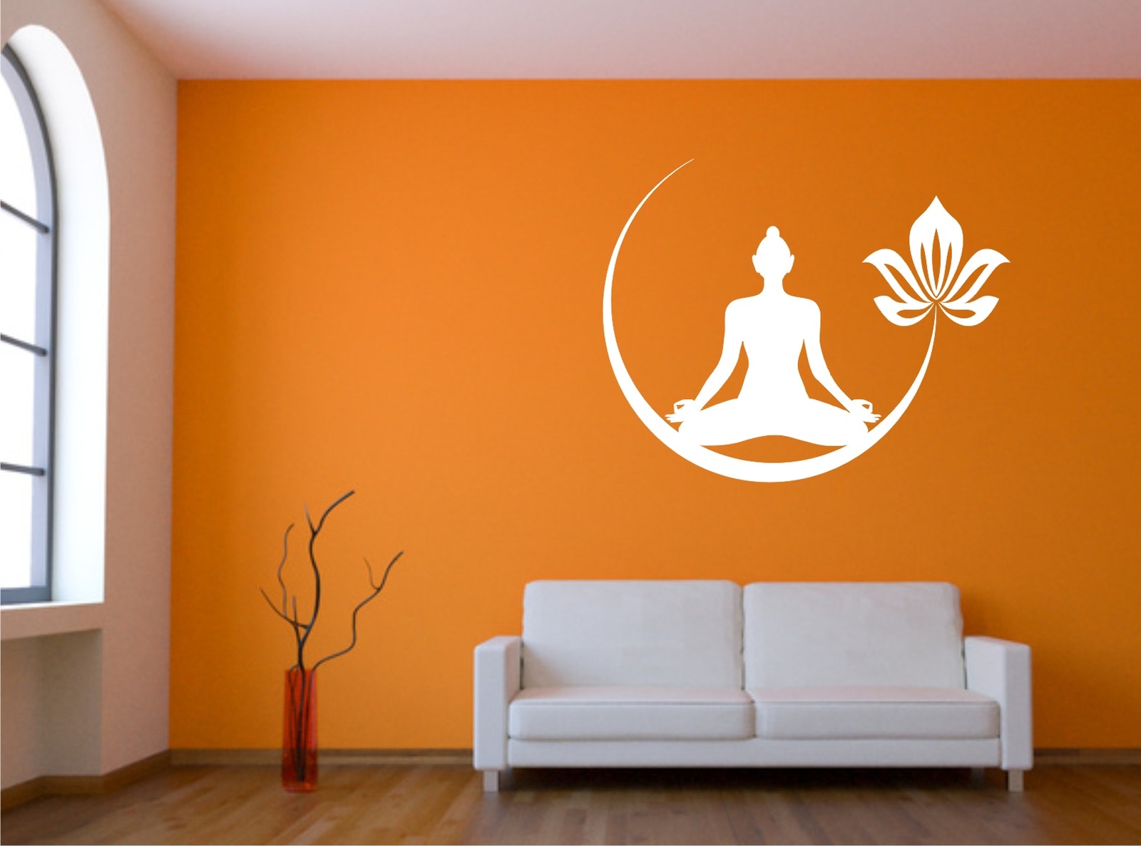 Lotus Mandala Wandtattoo – Selbstklebend, 62x42 Cm, Yoga-Deko Für Zuhause