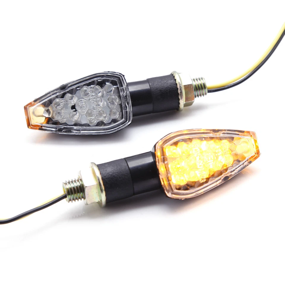 4x Motorcycle LED Turn Signals Indicator Amber Lights Blinker For Honda CB500F - Image 4 of 4