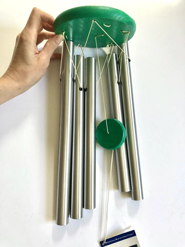 ¡NUEVO! "Campanas Woodstock BEACHCOMBER CHIME en madera de fresno verde graciosa, 24"" de largo" Foto 3 de 4