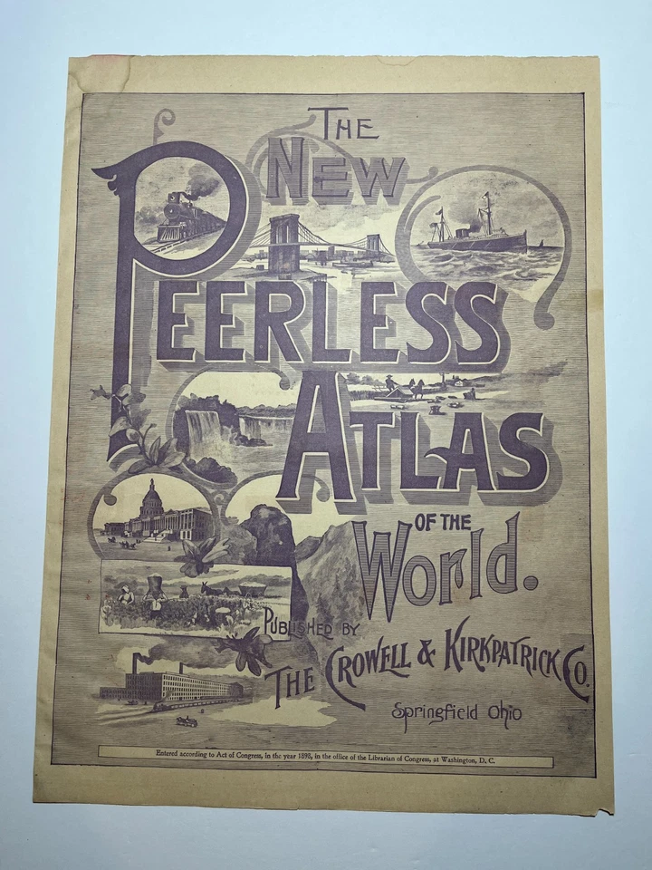 1898 Цветная Карта ИРЛАНДИИ FM 1898 Новый Несравненный Атлас Мира СМ. ОПИСАНИЕ - Изображение 2 из 3