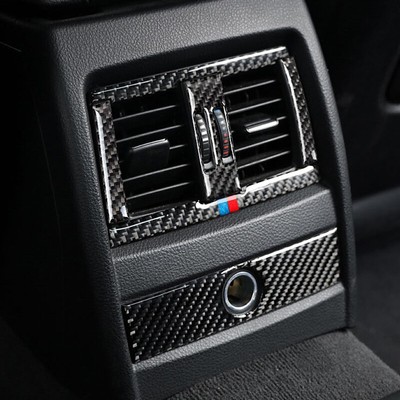Carbon Fiber Center Console Air Condition Vent Cover Trim For BMW F30 F34 13-15