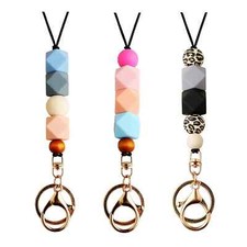 3PCS Teacher Breakaway Lanyards for Id Badges and Keys, Beaded Cute Badge Lan...