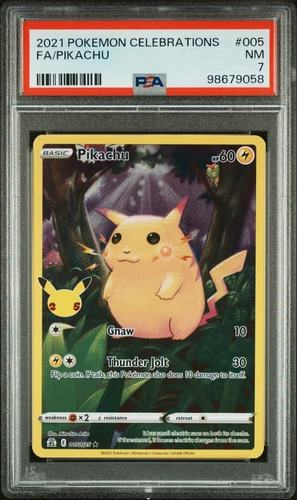 2021 POKEMON CELEBRATIONS #005 FULL ART/PIKACHU PSA 7