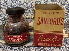 Vintage Sanford&rsquo;s Ink Bottle Royal Red With Box