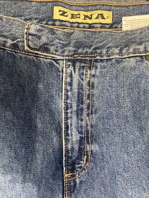 Zena Jeans Womens 16 Blue Denim No Back Pockets Mom High Waist | eBay