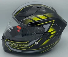 Torc T15 Helmet Horizon Hi-Viz Yellow Large Full Face DOT - Open Box