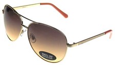 Liz Claiborne Sunglasses Gold Metal UV Protection 62-12-130 Aviator Designer