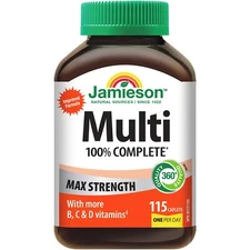 Jamieson 100% Complete Multivitamin Max Strength B C D Vitamins More 115pcs NEW