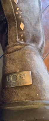 UGG Australia Joplin # 5544 Brown studded suede zip up boots size