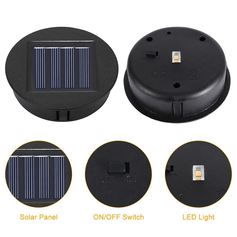 3Pcs Solar Lights Replacement Top Solar Panel Lantern 7LM Garden Decor ...