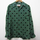 WACKO MARIA DOTS OPEN COLLAR SHIRT Hawaiian Aloha Size: M green