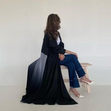 Abaya Dubai Women Chiffon Open Long Dress Evening Kimono Islamic Robe Party Gown