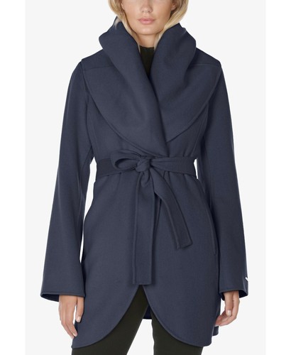 tahari navy coat