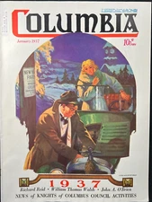 COLUMBIA MAGAZINE - Jan 1937 - CAR PROBLEMS THEMED / Chesterfield Ad / USA