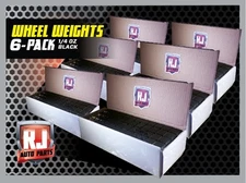Black Stick on Adhesive Tape Wheel Weights (6 Boxes) 1/4 oz, 3744 Pieces