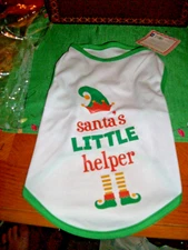 New Size Medium Doggie Christmas Santa's Helper Elf pet sweaters up to 20" Chest
