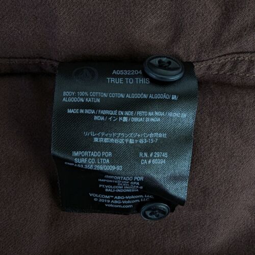 Volcom Mens Small Mahogany Classic Long Sleeve Button Up Shirt Caden Flannel New - Picture 6 of 6