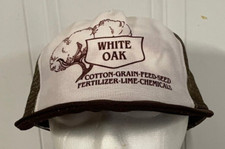Vintage White Oak Fertilizer Co Mens Cap Kennett MO Cotton Grain Seed Feed
