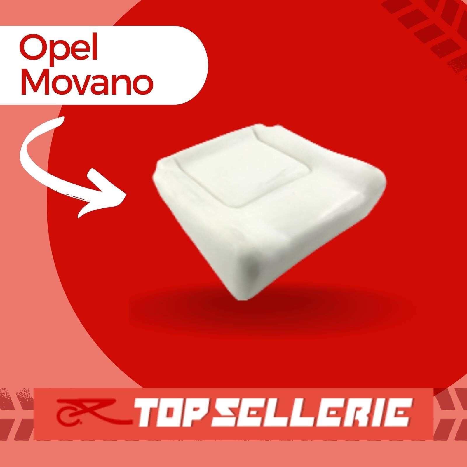 Mousse d'assise de siège avant pour utilitaire Vauxhall Movano A de 1996 à 2010
