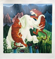 Jose Carlos Ramos ENDANGERED ONES Hand Signed Ltd Edition Serigraph with Creases