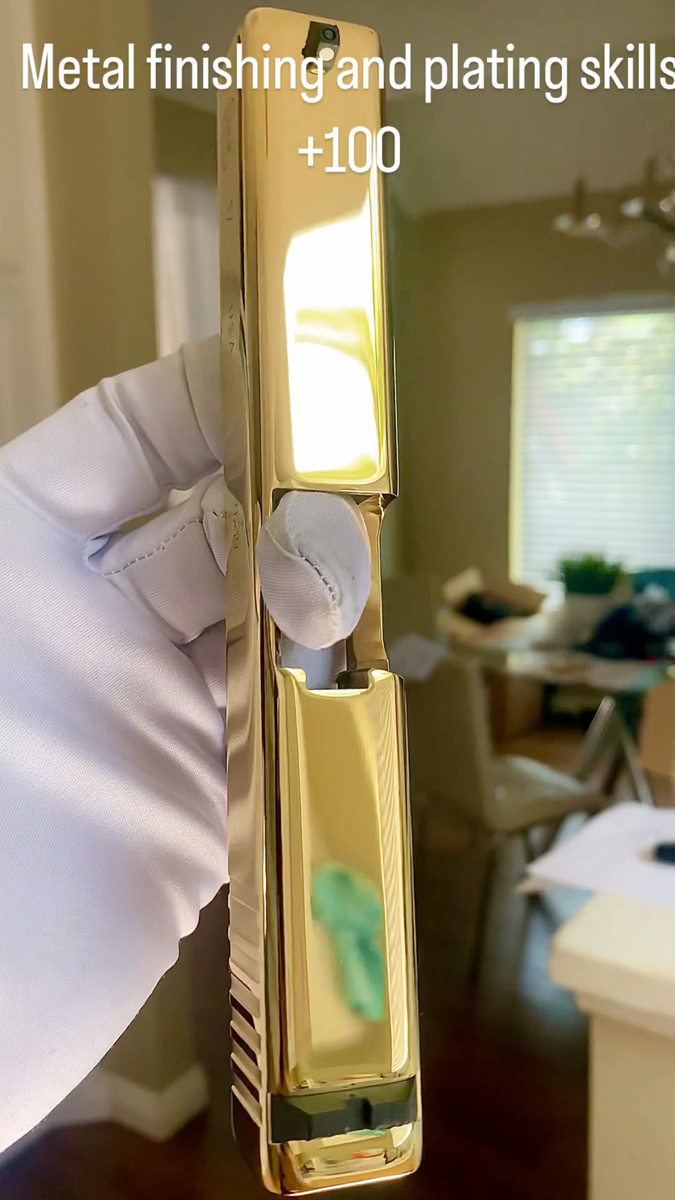 NEW 24k Gold Mirror Polish GL0CK 17 OEM G17 Gen 3 Complete Slide