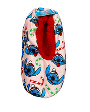 Disney Lilo Slippers Christmas Woman's 7-9.5 Pink Sherpa Fleece Lined Grip