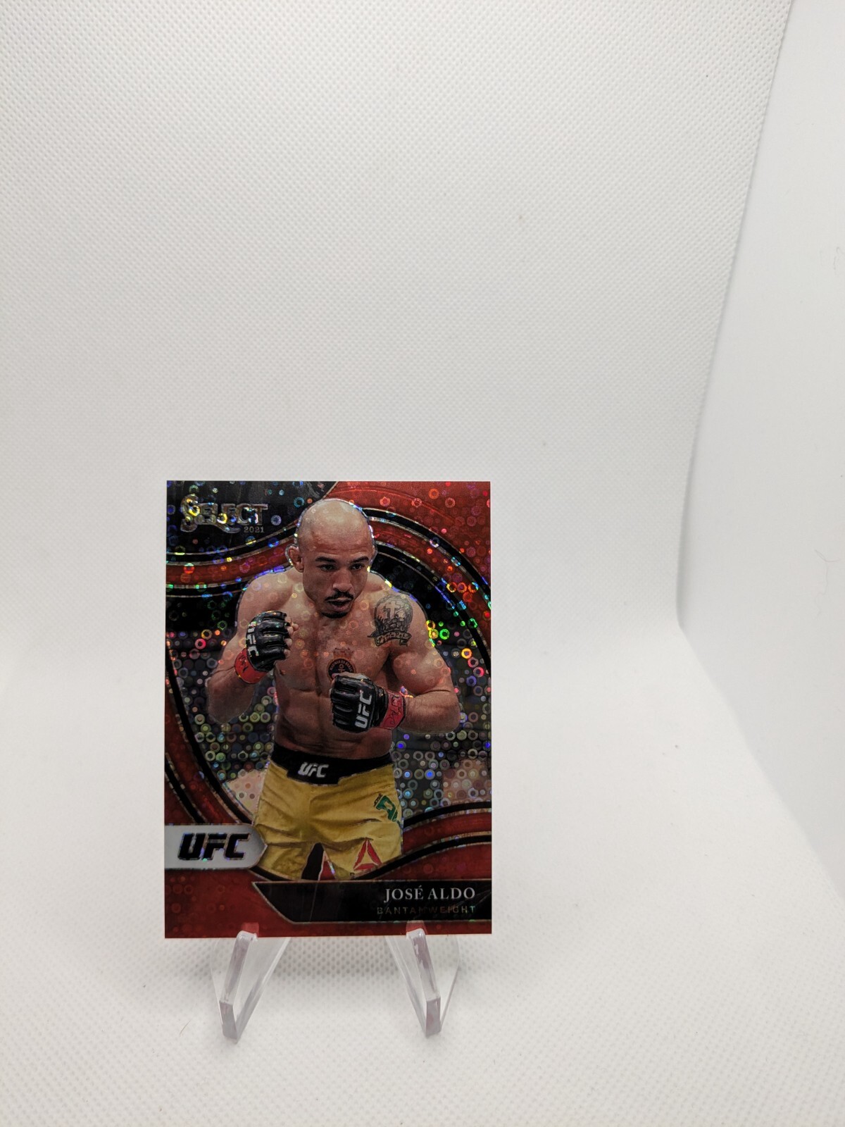 2021 Panini Select UFC - Octagonside Red Disco Prizm #235 Jose Aldo 159/199