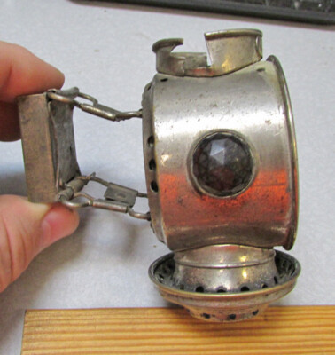 Antique Jeweled Bicycle Lamp w/ 2 lens, Aladdin lamp co 1897 model