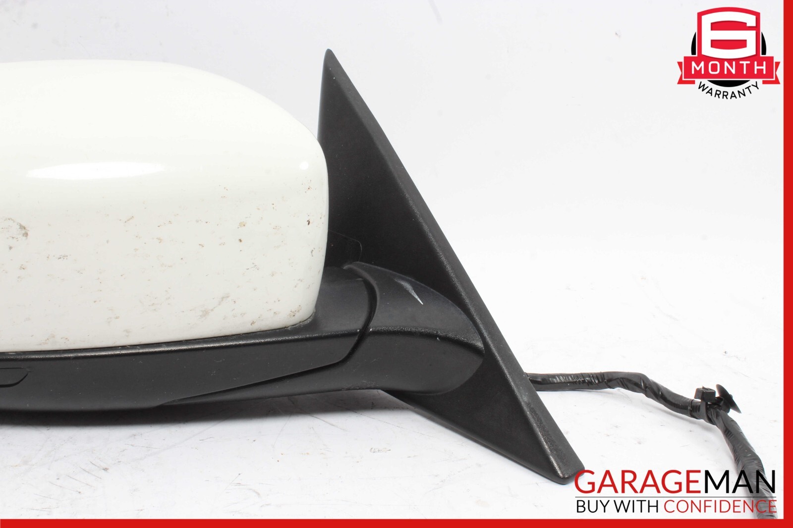 14-17 Maserati Ghibli Front Right Side Mirror Door Rear View White/Black OEM