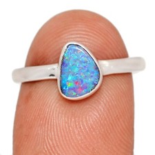 Treated Australian Opal 925 Sterling Silver Ring Jewelry s.8 CR72441