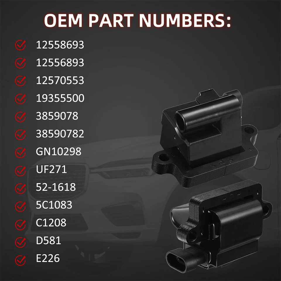 8 High Performance Square Ignition Coils UF271 For Chevy GMC 4.8L 5.3L 6.0L 8.1L - Image 3 of 4